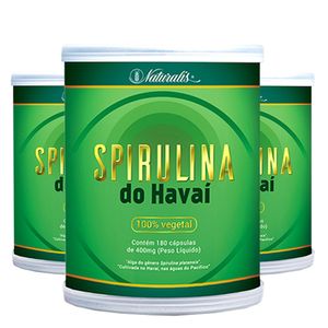 Kit 3x Spirulina do Havai Pura (400mg) 180 Cápsulas Vegetarianas - Naturalis