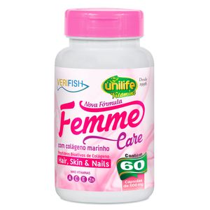 Femme Care Verifish - Colágeno Marinho (500mg) 60 Cápsulas - Unilife