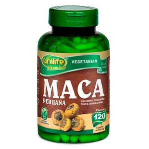 Maca Peruana C/ VitC e Zn (550mg) 120 Cápsulas Vegetarianas - Unilife