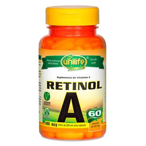 Vitamina A Retinol 60 Cápsulas Vegetarianas - Unilife