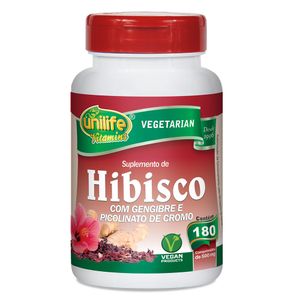 Hibisco C/ Gengibre (500mg) 180 Comprimidos - Unilife