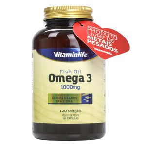 Ômega 3 - Óleo de Peixe (1000mg) 120 Softgels - Vitaminlife