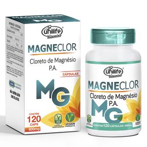 Cloreto de Magnésio Magneclor (600mg) 120 Cápsulas Vegetarianas - Unilife