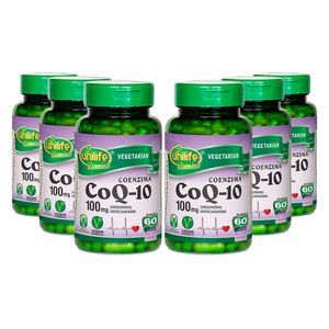 Kit 6x Coenzima Q10 - Ubiquinona (100mg) 60 Cápsulas Vegetarianas - Unilife