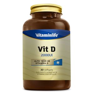 Vitamina D (2000ui) corante natural cúrcuma 30 Softgel - Vitaminlife