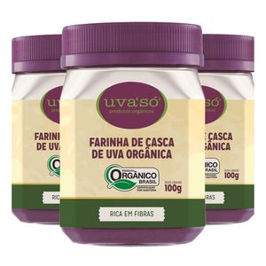 Kit 3x Resveratrol Farinha de Casca de Uva Orgânico 100g - Uva Só