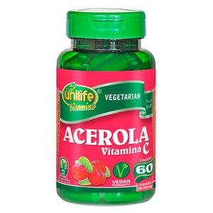 Acerola Vitamina C (500mg) 60 Cápsulas Vegetarianas - Unilife