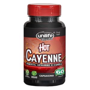 Pimienta Jengibre y Canela Cayena Picante (500mg) 60 Cápsulas Vegetarianas - Unilife