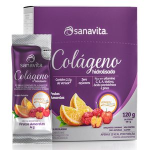 Colágeno Hidrolisado Verisol Frutas Amarelas (30 Sachês 4g) 120g - Sanavita (Venc. 30/11/2022)