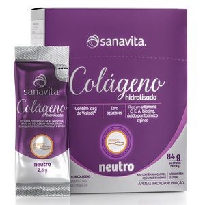 Colágeno Hidrolisado com Verisol Neutro (30 Sachês 2,8g) 84g - Sanavita