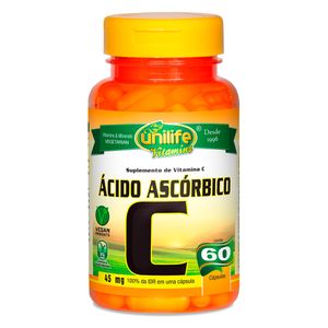 Vitamina C Ácido Ascórbico (400mg) 60 Cápsulas Vegetarianas - Unilife