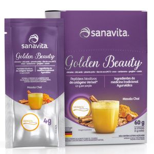 Golden Beauty Display (15 Sachês 60g) - Peptídeos de Colágeno Verisol - Sanavita