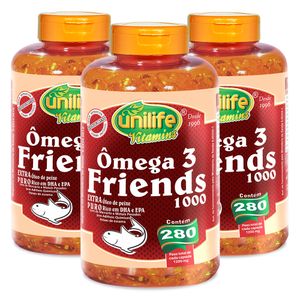 Kit 3x Ômega 3 Friends (1400mg) 280 Cápsula - Unilife