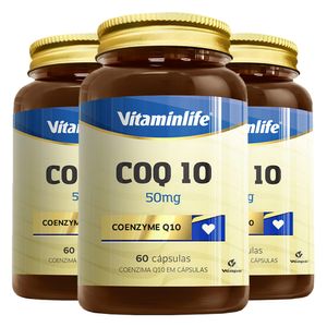 Kit 3x Coenzyme Q10 (Ubiquinona 50mg) 60 Cápsulas Vegetarianas - Vitaminlife