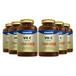 Kit 6x Vitamina C (1000mg) 60 Comprimidos - Vitaminlife