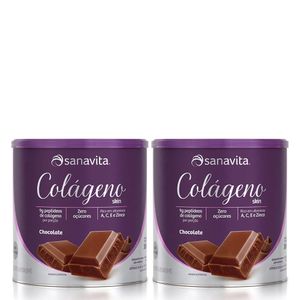 [D] Kit 2x Colágeno Skin Chocolate 300g - Sanavita