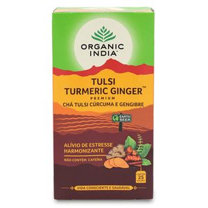 Chá Tulsi Cúrcuma e Gengibre 25 Sachê (45g) - Organic India