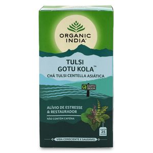 Chá Tulsi Centella Asiática Gotu Kola 25 Sachês (45g) - Organic India