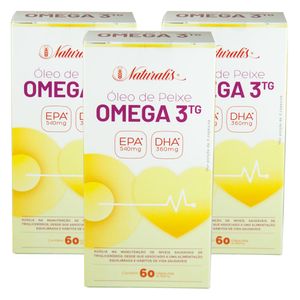 Kit 3x Óleo de Peixe Ômega-3 (1000mg) 60 Cápsulas - Naturalis