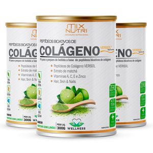 Kit 3x Colágeno Verisol Matchá com Limão 300g - Mix Nutri