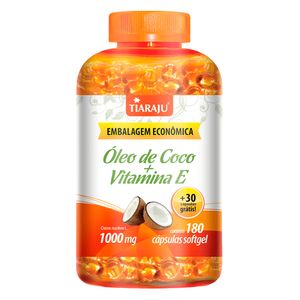 Óleo de Coco + Vit. E (1000mg) 180+30 Cápsulas - Tiarajú