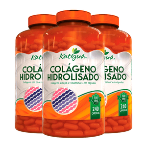 Kit 3x Colágeno Hidrolizado (500mg) 240 Cápsulas - Katiguá