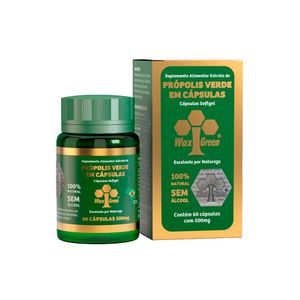 Extrato de Própolis Verde 86% (500mg) 60 Cápsulas - Wax Green