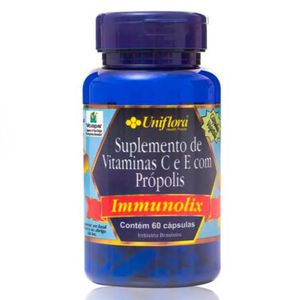 Immunolix - Suplemento de Vitamina C y E con Propóleo 60 Cápsulas Vegetales - Uniflora (Caducidad 11/2021)