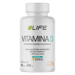 Life Vitamina D (500mg) 30 Cápsulas - Mix Nutri