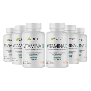 Kit 6x Life Vitamina D (500mg) 30 Cápsulas - Mix Nutri