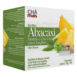 Chá Abacaxi, Hortelã, Chá Verde e Gengibre 10 Sachês - Chá Mais