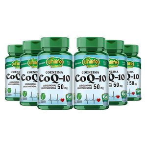 Kit 6x Coenzima Q10 - Ubiquinona (50mg) 60 Cápsulas Vegetarianas - Unilife