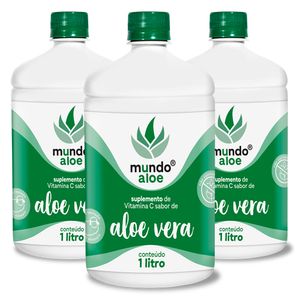 Kit 3x Aloe Vera (Babosa) 1 Litro - Mundo Aloe