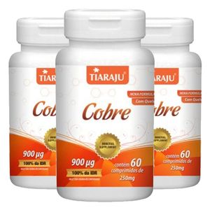 Kit 3x Cobre (250mg) 60 Comprimidos - Tiarajú