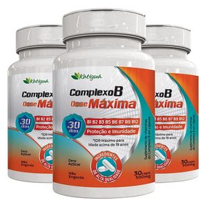 Kit 12x Complexo B dose Max (500mg) 30 Cápsulas - Katiguá