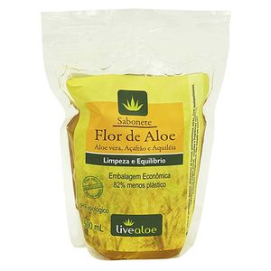 Sabonete Flor de Aloe Refil (Aloe Vera, Açafrão, Aquiléia) 500ml - LiveAloe