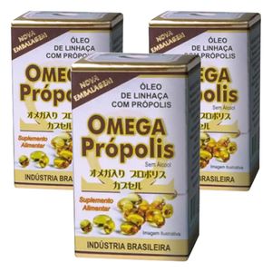 Kit 3x Omega Propóleo (250mg) 100 Cápsulas - Apis Brasil