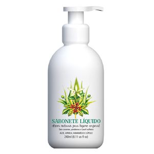 Sabonete Líquido Com Ativos Naturais (Aloe Vera, Arnica, Hamamélis e Lúpulo) 240ml - Multi Vegetal