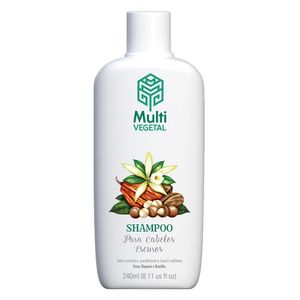 Shampoo Para Cabelos Escuros (Cacau, Nogueira e Baunilha) 240ml - Multi Vegetal