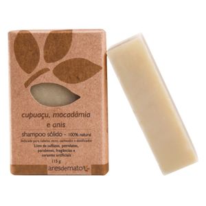 Shampoo em Barra Para Cabelos Secos, Cacheados e Danificados (Cupuaçu, Macadâmia e Anis) 115g - Ares de Mato