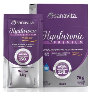 Hyaluronic PREMIUM SABOR NEUTRO (20 Sachês 3,8g) 76g - Sanavita (Venc. 16/10/2022)