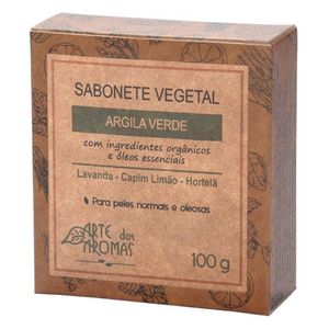 JABÓN DE ARCILLA VERDE VEGETAL (ACEITES ESENCIALES DE LAVANDA, HIERBA DE LIMÓN Y MENTA) 100G - ART OF AROMAS