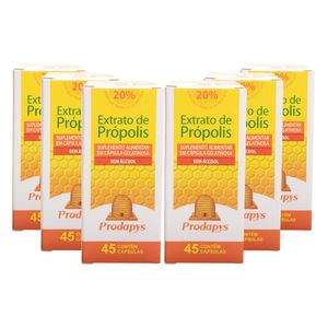 KIT 6X Própolis Marrom s/ Álcool 45 Cápsulas - Prodapys