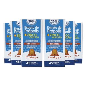 KIT 6X Extrato de Própolis com Zinco Quelato S/Álcool 45 Cápsulas - Prodapys