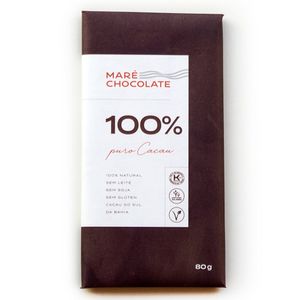 Barra de Chocolate 100% Cacau 80g - Maré Chocolate