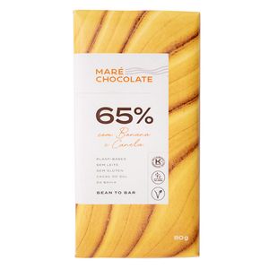 Barra de Chocolate 65% Cacau com Banana e Canela 80g - Maré Chocolate