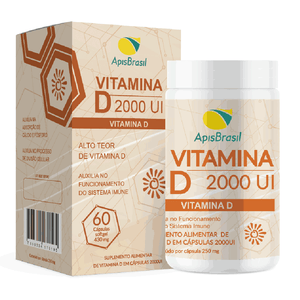 Vitamina D 2000 UI (Colecalciferol) 60 Cápsulas - Apis Brasil