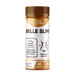BELLE SLIM (Cromo, Spirulina, Quitosana, Psyllium) 60 Cápsulas - Mix Nutri