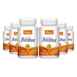 KIT 6X Biotina (45mcg) 60 Comprimidos - Tiarajú