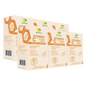 Kit 6x Vitamina C con Selenio y Zinc (1650mg) 60 Cápsulas - Apis Brasil